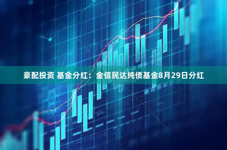 豪配投资 基金分红：金信民达纯债基金8月29日分红